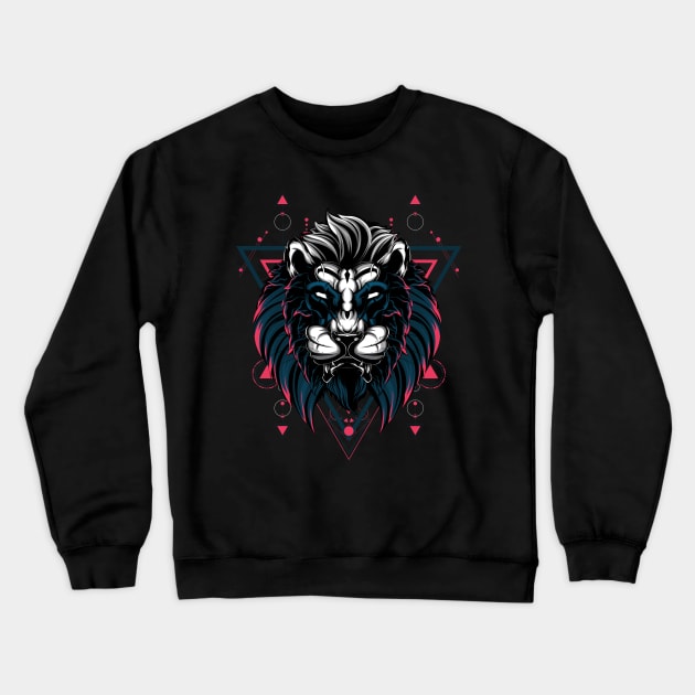 The Mythical Lion sacred geometry Crewneck Sweatshirt by secondsyndicate